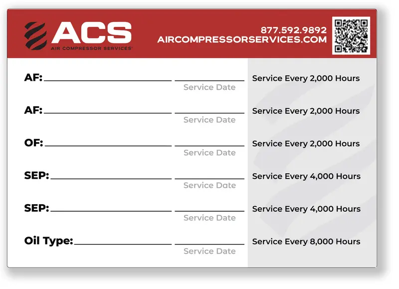Air Compressor Services Maintenance Parts Sticker - Acsservicesticker 1