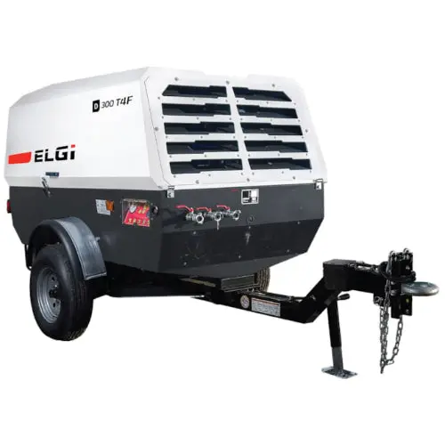 Elgi 73.6Hp Portable Diesel Rotary Screw Air Compressor (D300t4f) 1
