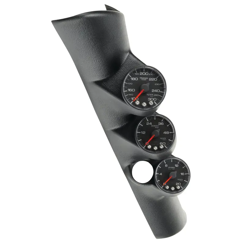 Autometer P73001 Diesel Gauge Kit: A-Pillar Mount With Speaker, Compatible With 1998–2002 Dodge Ram — Includes Boost, Egt & Transmission Temp Gauges (60 Psi / 2000°F / 300°F) With Black Housing 1