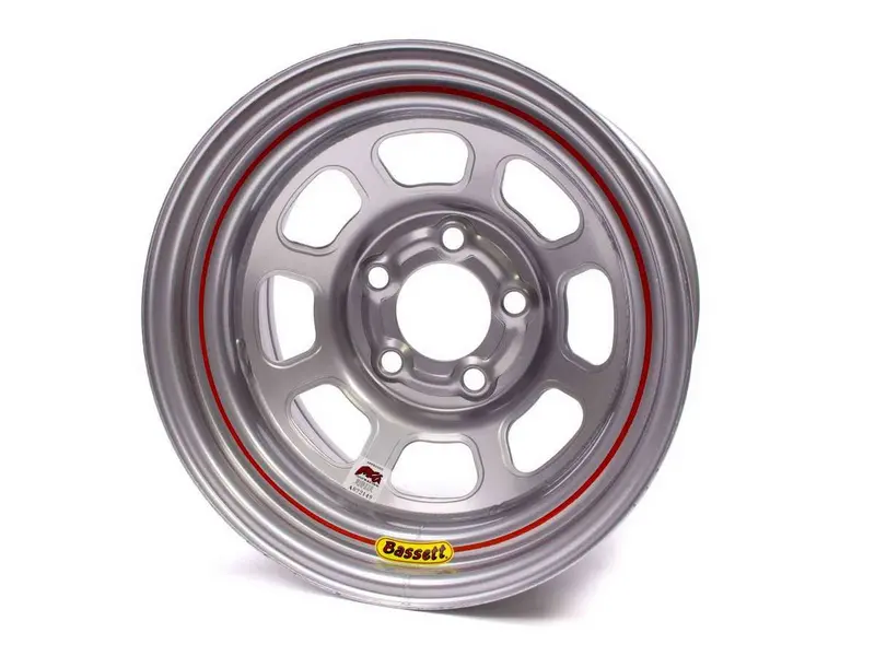 Bassett 58Dc1Is 15X8 Inch Imca-Spec Silver D-Hole Racing Wheel – 5X4.75 Bolt Pattern 1