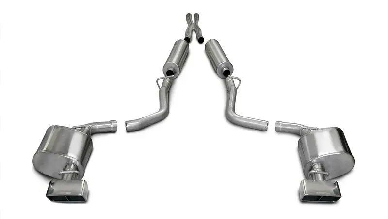 Corsa Performance 14436 2.5 Inch Cat-Back Xtreme Dual Rear Exhaust Gtx Polished Tips 09-10 Dodge Challenger R/T Automatic Trans 5.7L V8 Stainless Steel Corsa Performance 1