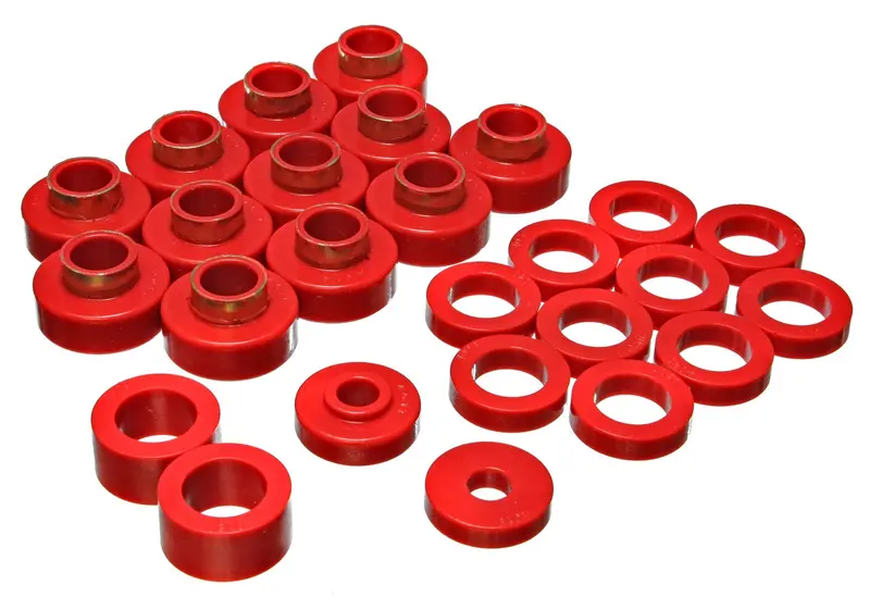 Energy Suspension 2.4104R Red Polyurethane Body Mount Kit – Enhanced Rigidity & Ride Control 1