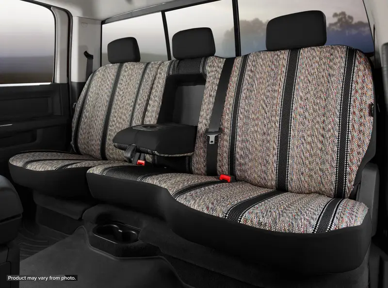 Fia Tr48-2 Wrangler Custom Split Seat Covers – Saddle Blanket Pattern, Black, 60/40 Configuration With Armrest 1