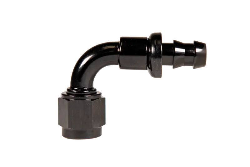 Fleece Performance Fpe-Pl-90-08 –8 An 90-Degree Hose Adapter To Barb Fitting (Black) 1