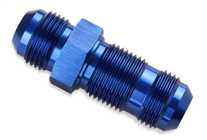 Mr. Gasket 483212 Blue Anodized -12An Straight Bulkhead Fitting – Male-To-Male 1