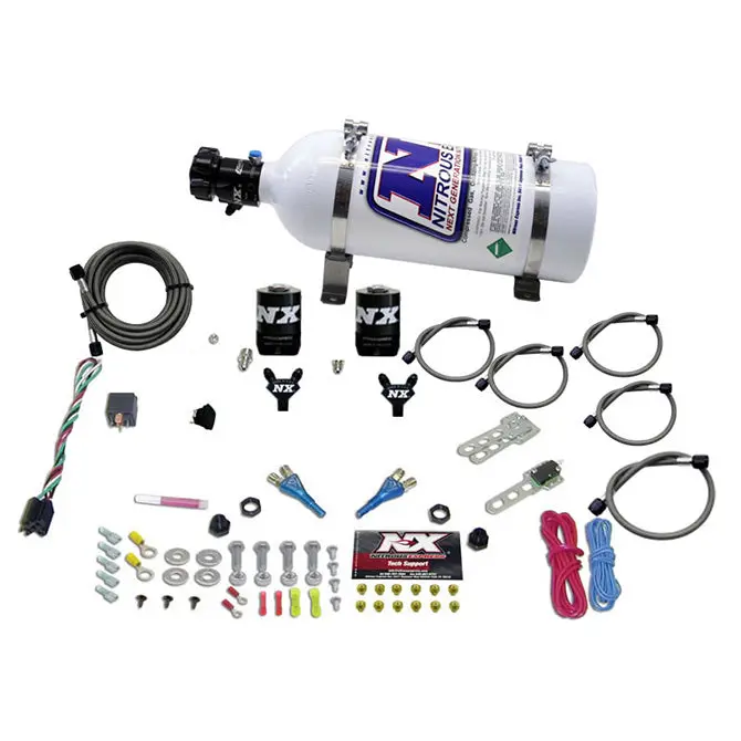 Nitrous Express Dual-Nozzle Sport Compact Nitrous System – Includes 5Lb Bottle, 35–75Hp Tuning Range 1