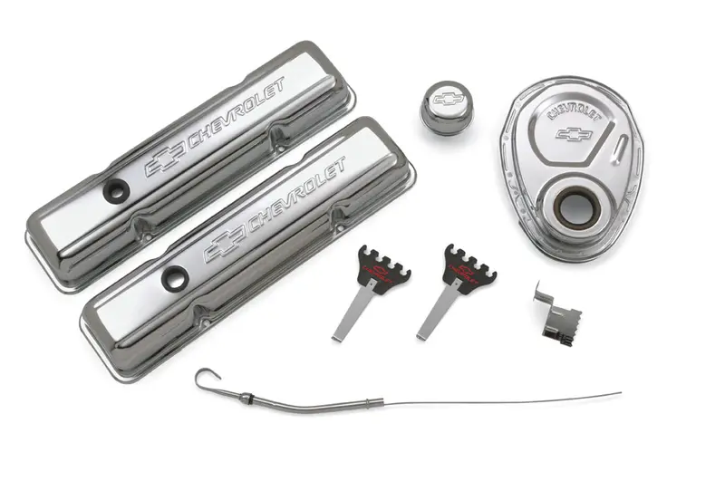 Proform 141-001 Chrome Engine Dress-Up Kit With Embossed Chevy Logo — Sb Chevy Compatible 1