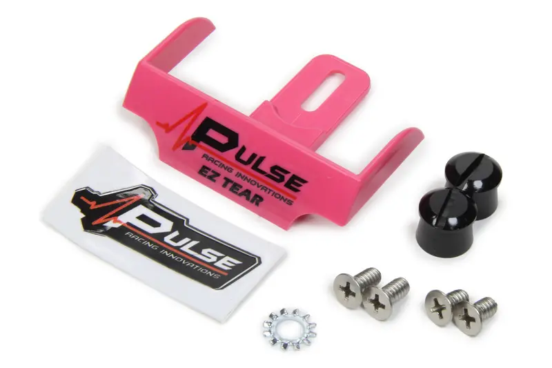 Pulse Racing Ez Tear Off Post – Pink With Black Graphic, Reusable Adhesive Mount 1