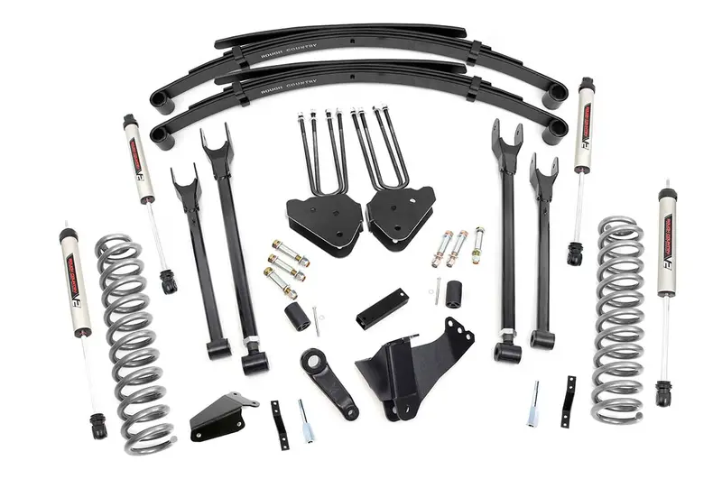Rough Country 6-Inch 4-Link Suspension Lift Kit With V2 Shocks – 2005–2007 Ford F-250/F-350 4Wd Gas Models 1
