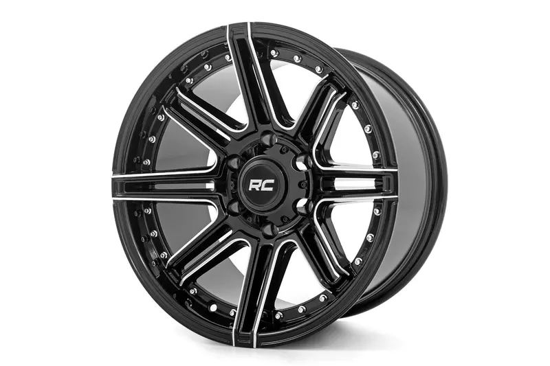 Rough Country 88170912 17×8.5 Inch Gloss Black One-Piece Alloy Wheel – 6×5.5 Bolt Pattern, -12Mm Offset 1