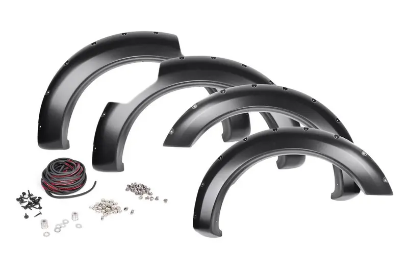 Rough Country F-N101705 Titan Pocket Fender Flares – Unpainted, Rivet-Style For Crew Cab 1