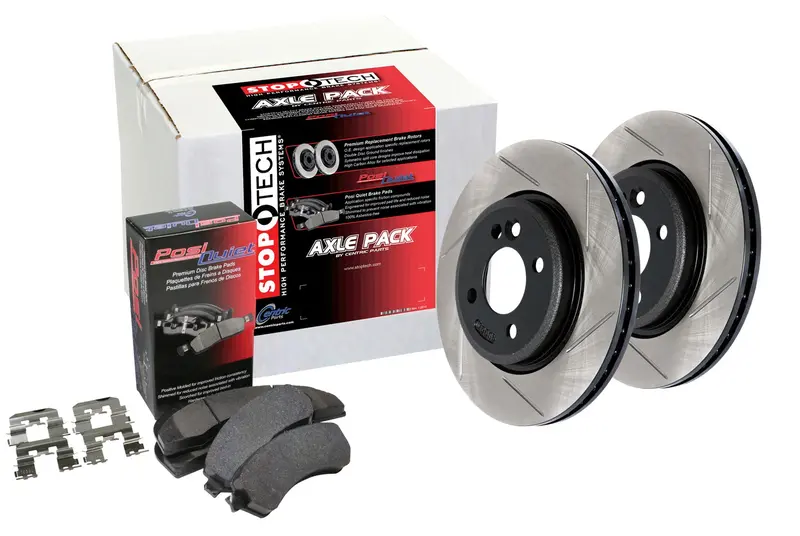 Stoptech 934.61011 Street Axle Pack: Slotted Front And Rear Brake Kit 1
