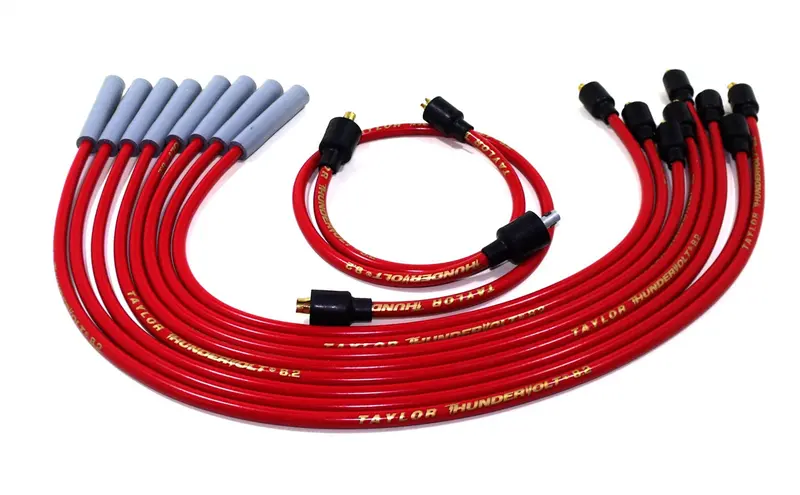 Taylor Cable Thundervolt 8.2Mm Red Ignition Wire Set – Stock-Length, 180° Boot Angle 1