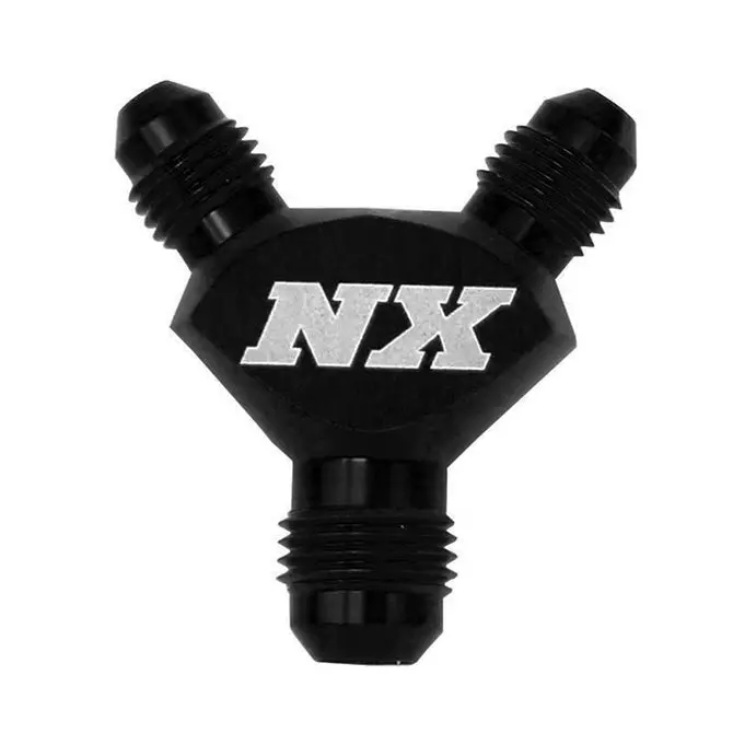 Nitrous Express Pure-Flow Billet Y-Fitting – 4An X 4An X 4An, Black Anodized 1